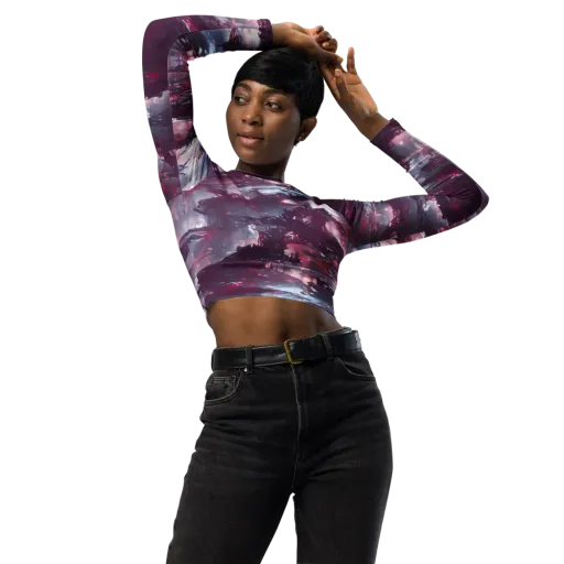 Twilight Fortresses on a Long Sleeve Crop Top