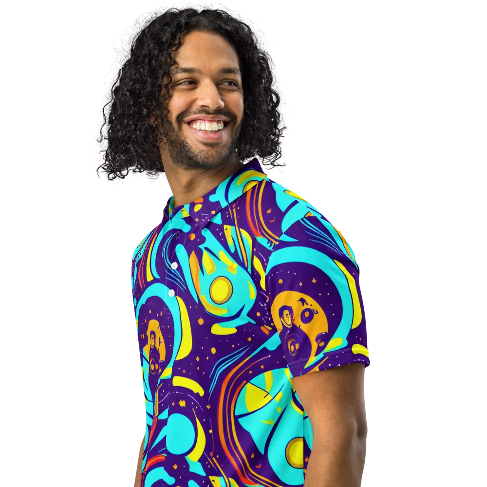 Blasted Bazaar on Men's Slim Fit Polo Shirt — Left Front