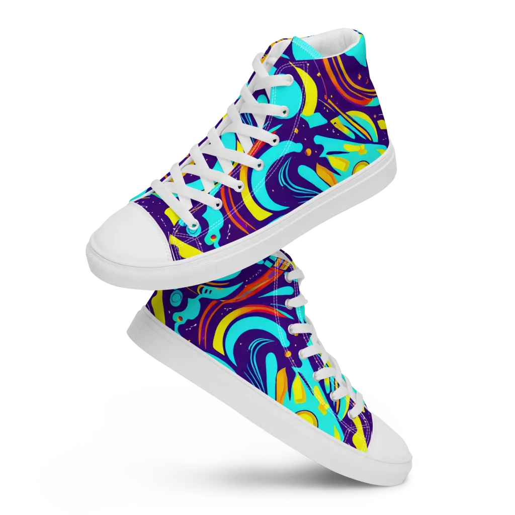 Blasted Bazaar on Men's High Top Canvas Shoes — Front