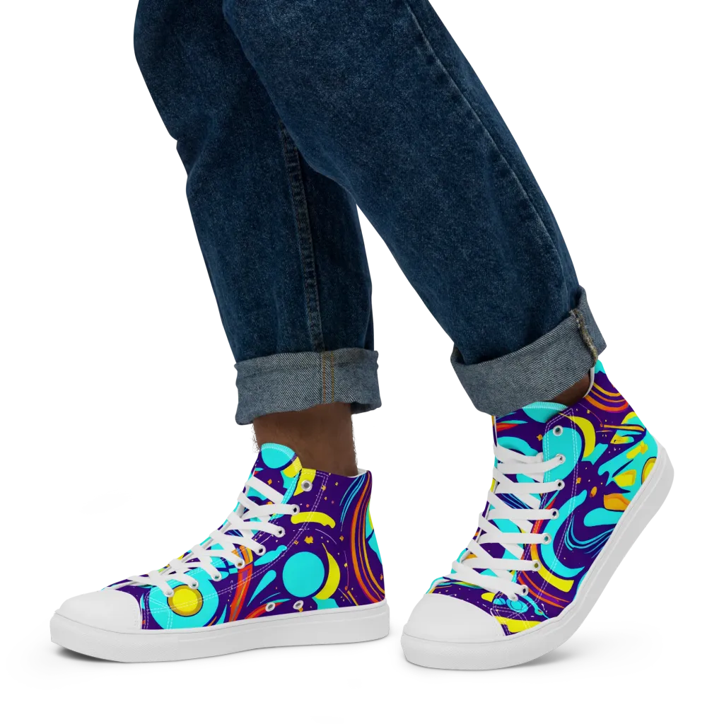 Blasted Bazaar on Men's High Top Canvas Shoes — Left