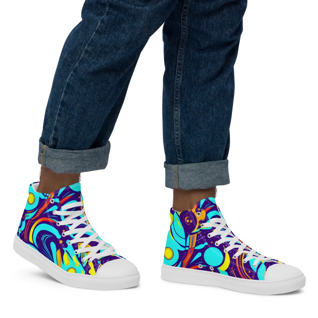 Blasted Bazaar on Men's High Top Canvas Shoes — Right