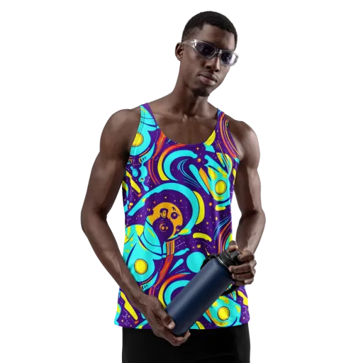 Blasted Bazaar on a Men's Tank Top