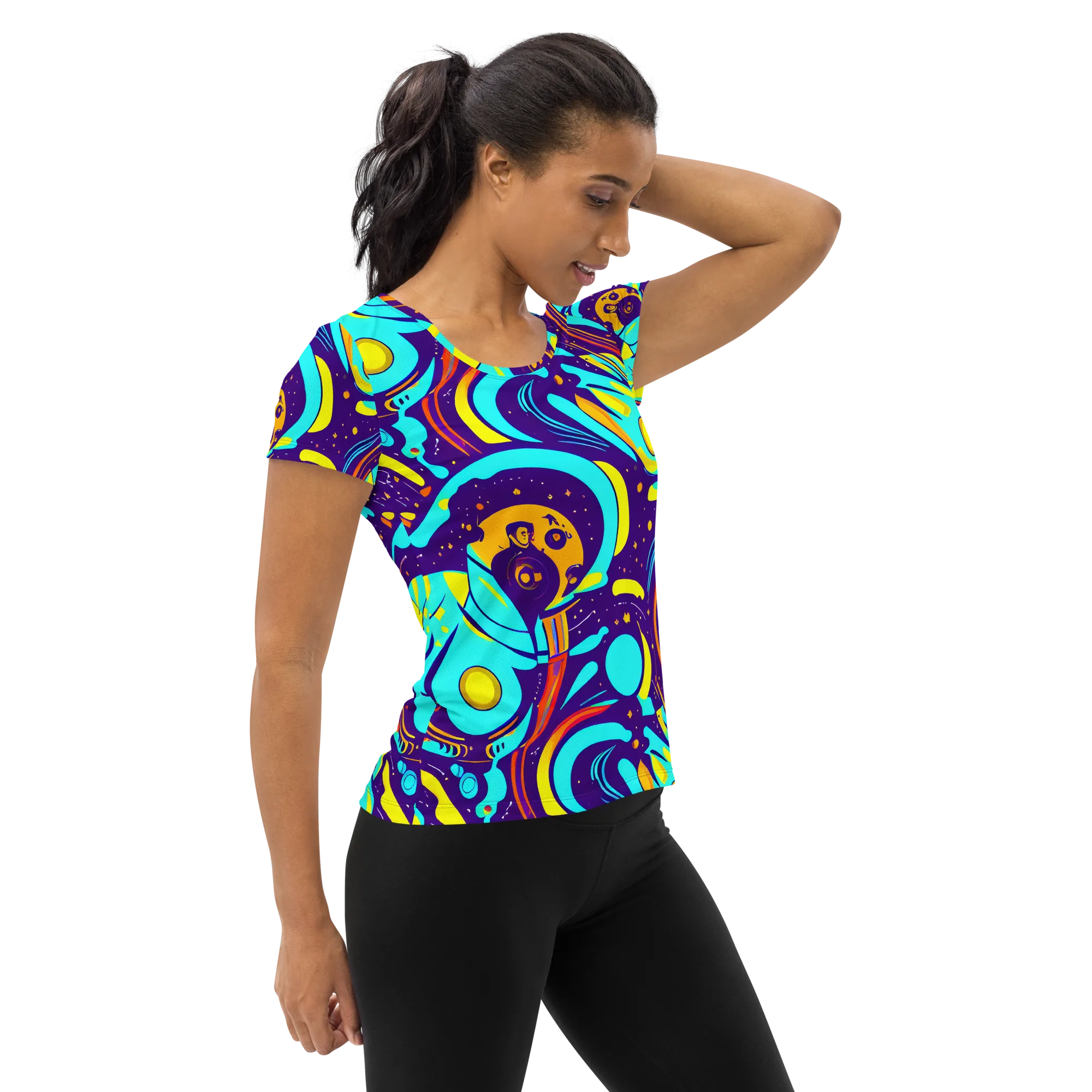 Blasted Bazaar on Women's Athletic T-Shirt — Right