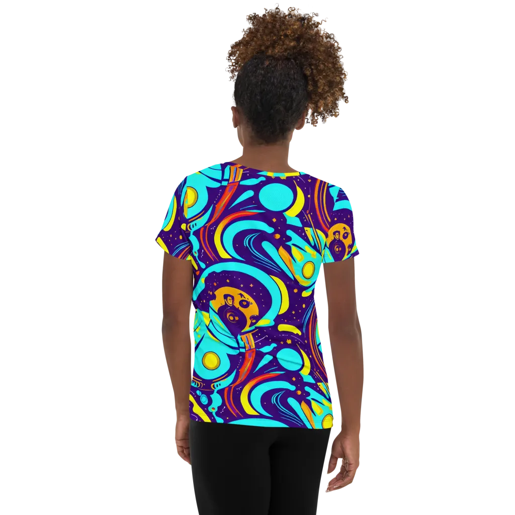 Blasted Bazaar on Women's Athletic T-Shirt — Back