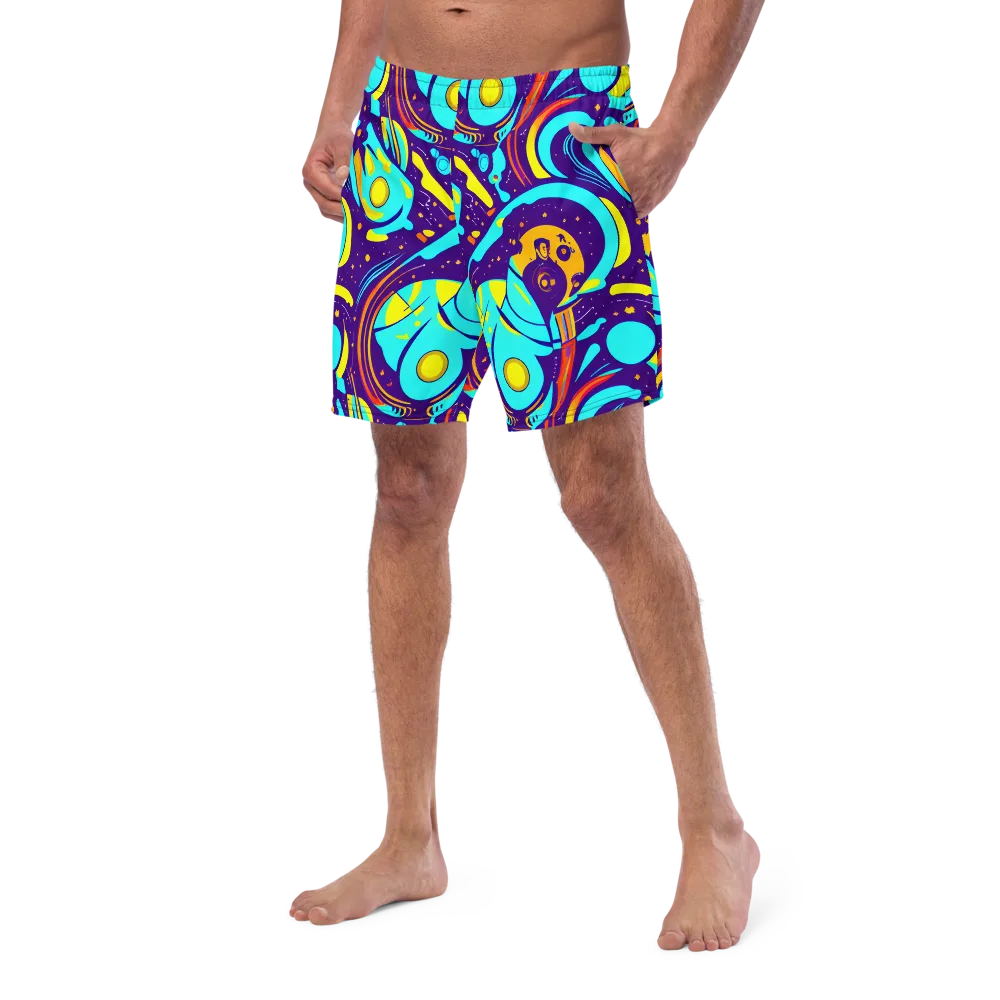 Blasted Bazaar on Swim Trunks — Left Front