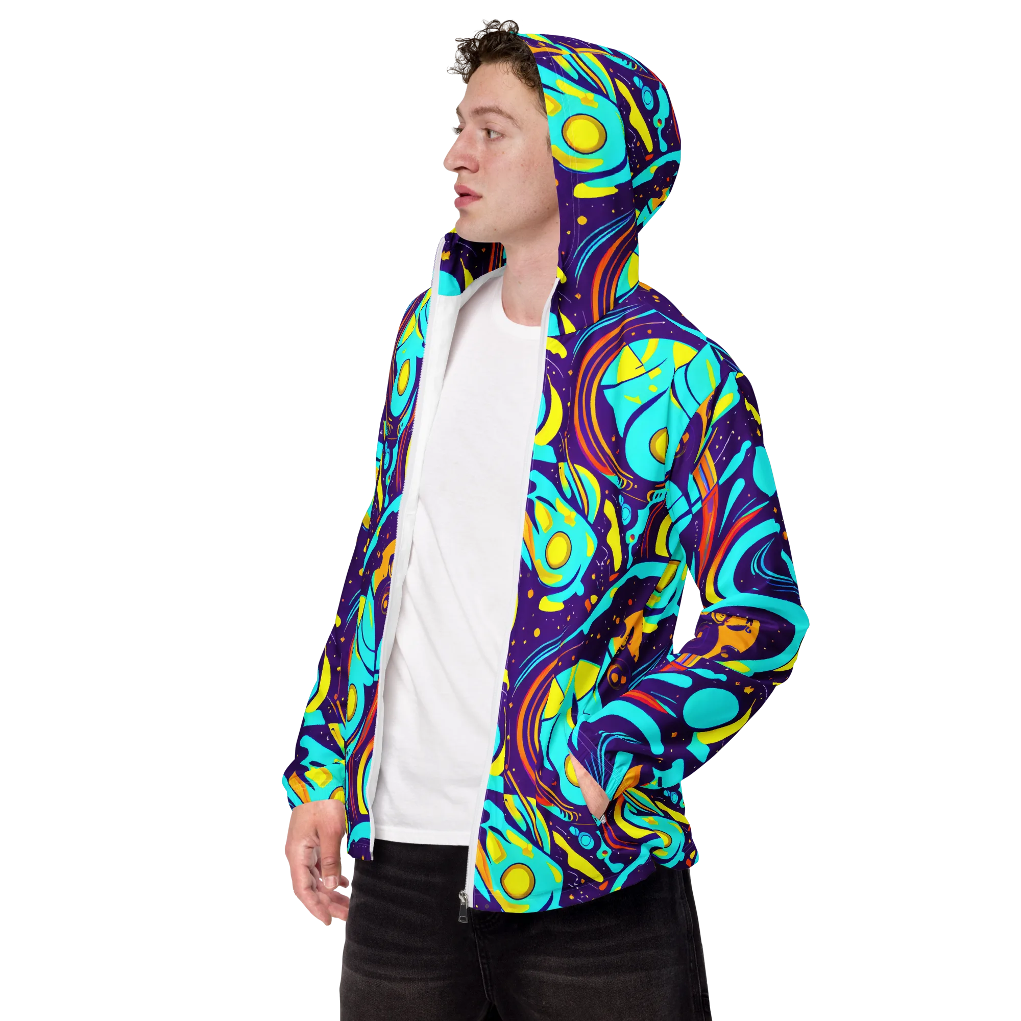 Blasted Bazaar on Men's Windbreaker — Left Front