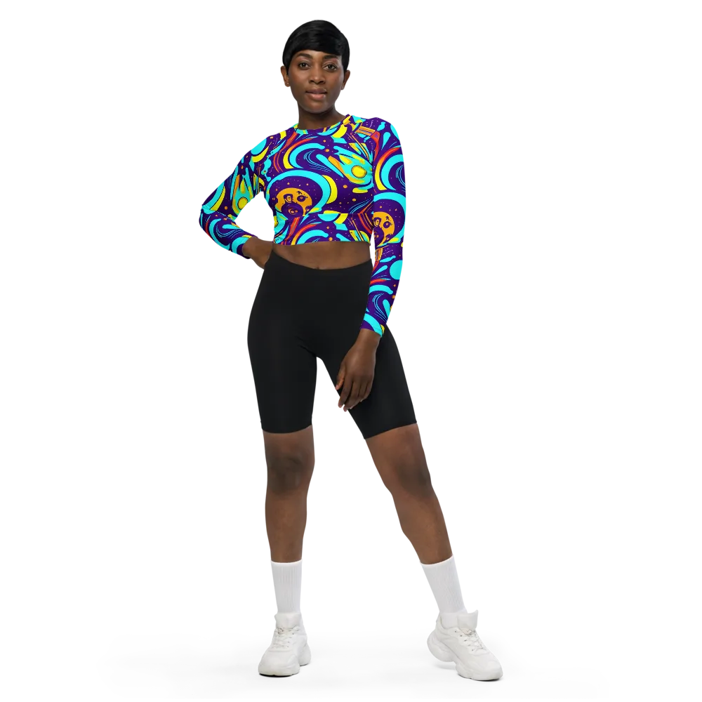 Blasted Bazaar on Long Sleeve Crop Top — Front