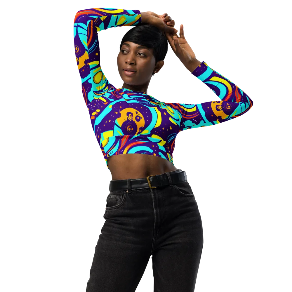 Blasted Bazaar on Long Sleeve Crop Top — Front
