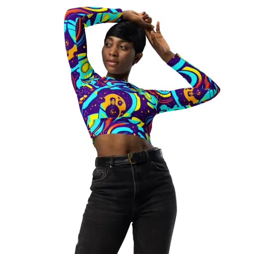 Blasted Bazaar on a Long Sleeve Crop Top