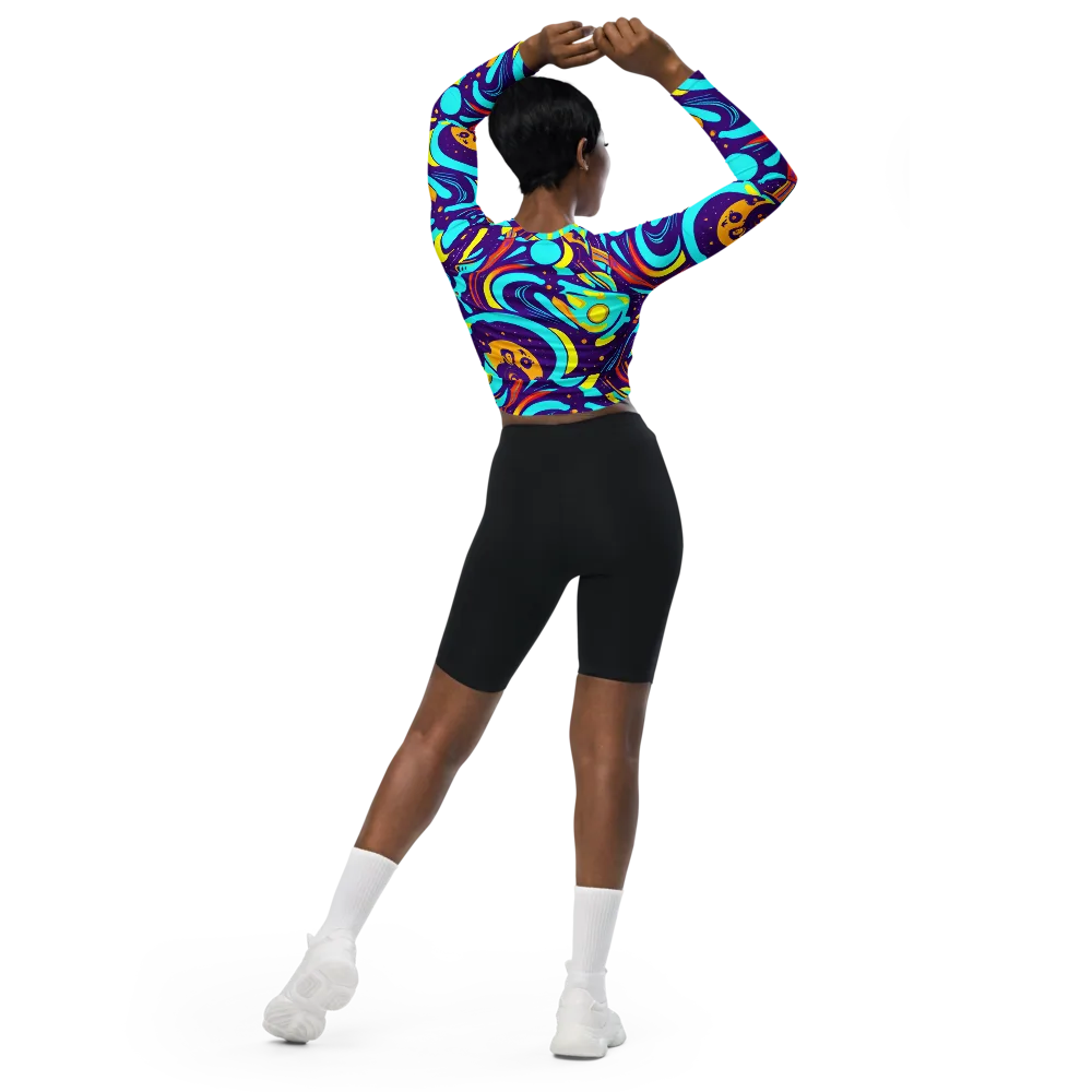 Blasted Bazaar on Long Sleeve Crop Top — Back
