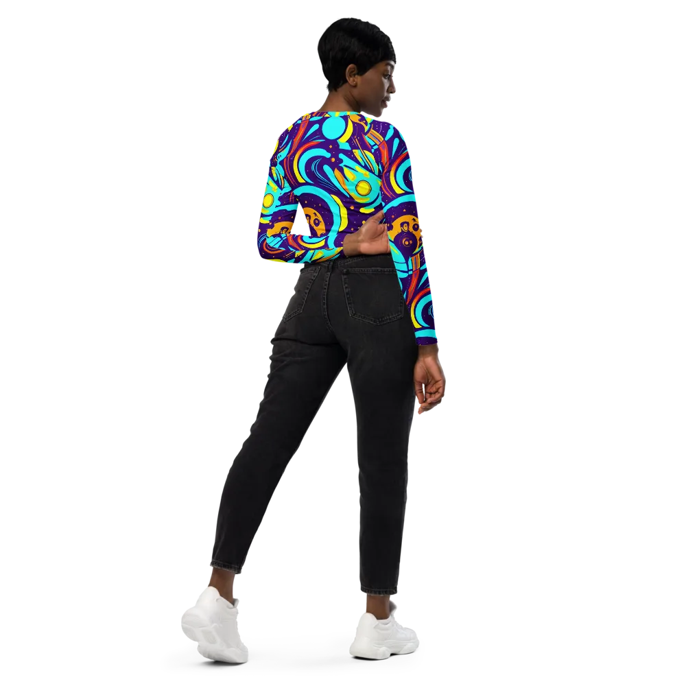 Blasted Bazaar on Long Sleeve Crop Top — Right Back