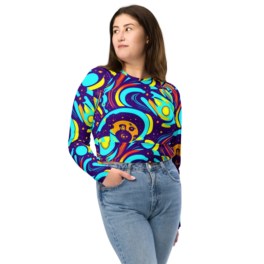Blasted Bazaar on Long Sleeve Crop Top — Front