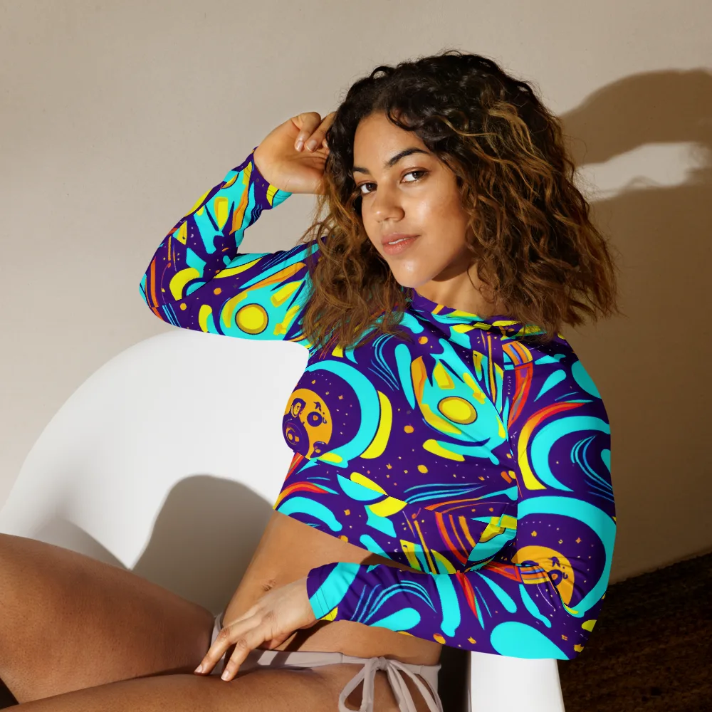 Blasted Bazaar on Long Sleeve Crop Top — Left Front