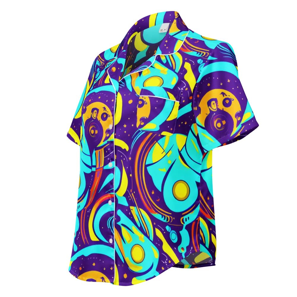 Blasted Bazaar on Women's Short Sleeve Pajama Top — Left Front