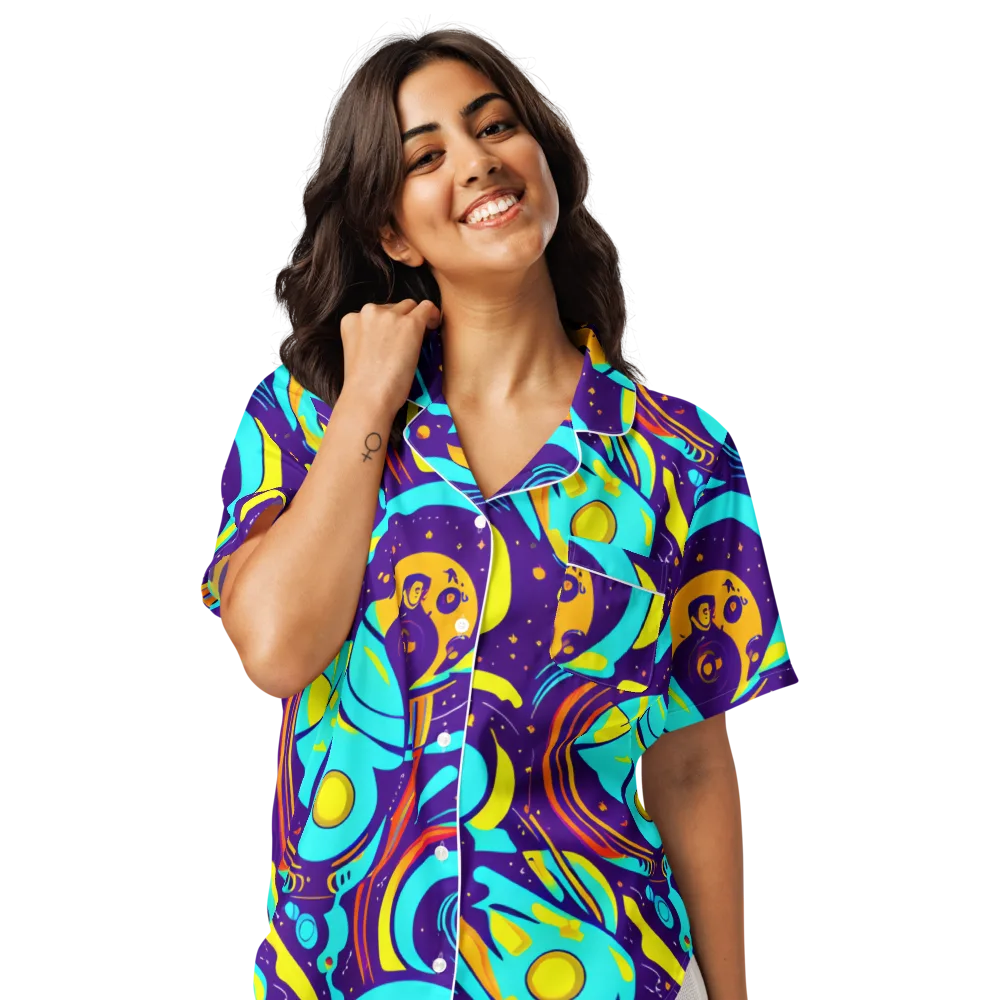 Blasted Bazaar on Women's Short Sleeve Pajama Top — Front