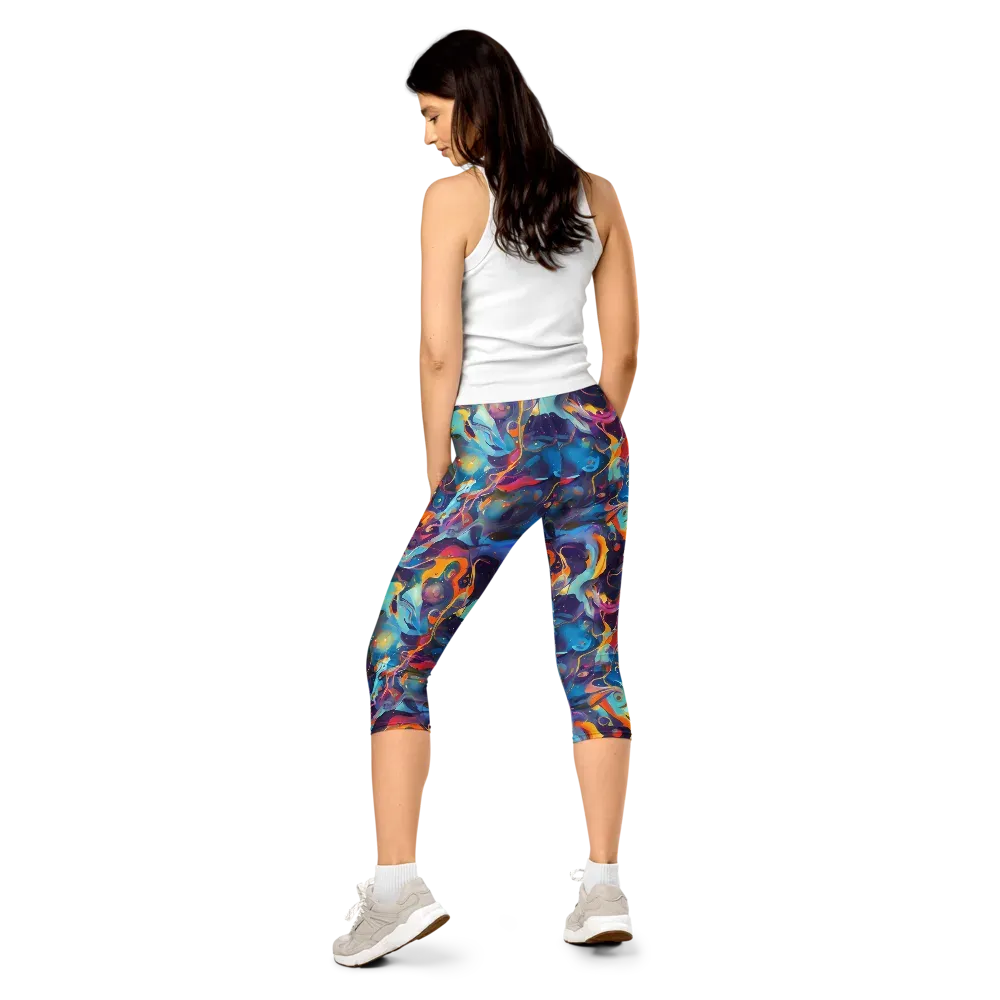 Whimsical Fusion on Capri Leggings — Back