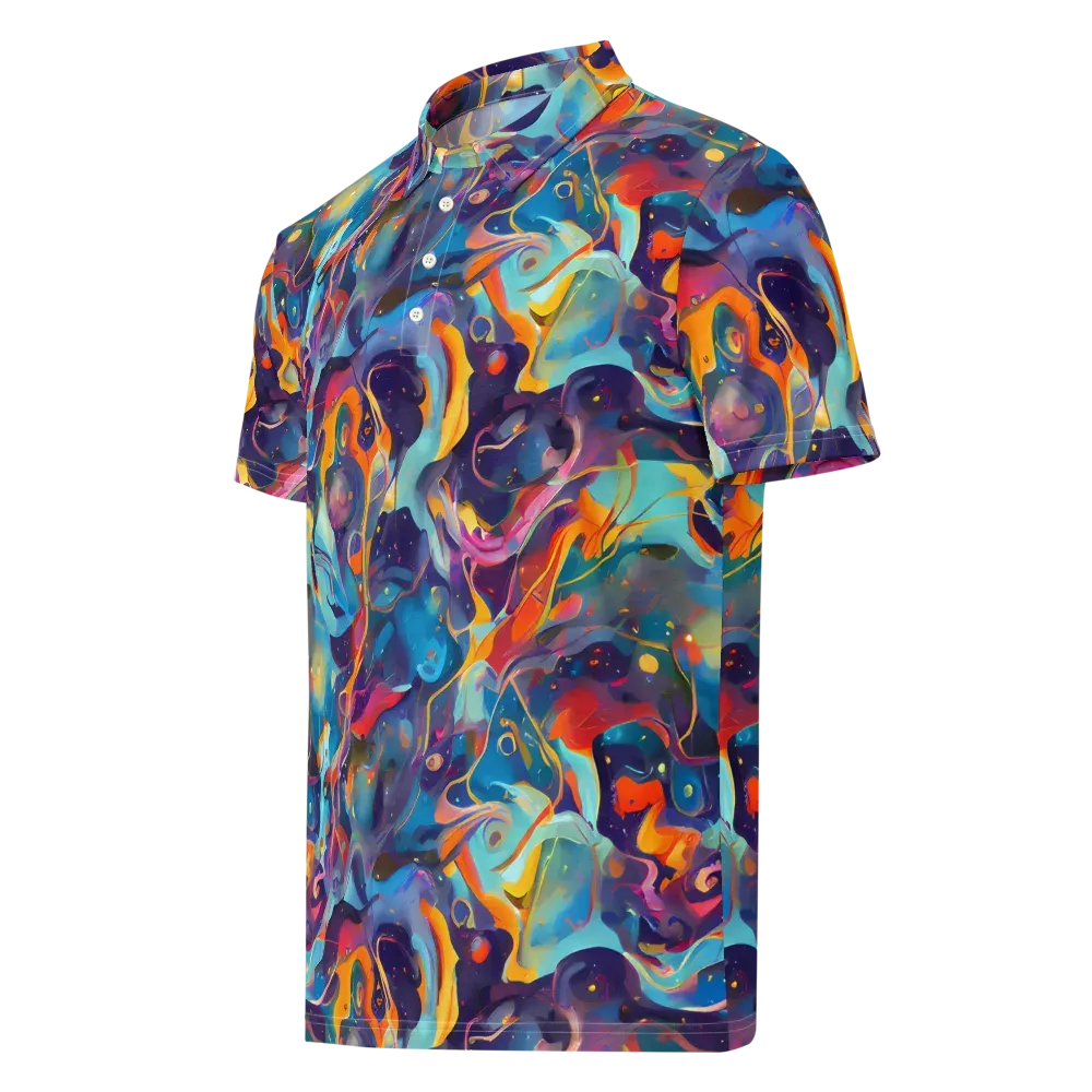 Whimsical Fusion on Men's Slim Fit Polo Shirt — Left Front