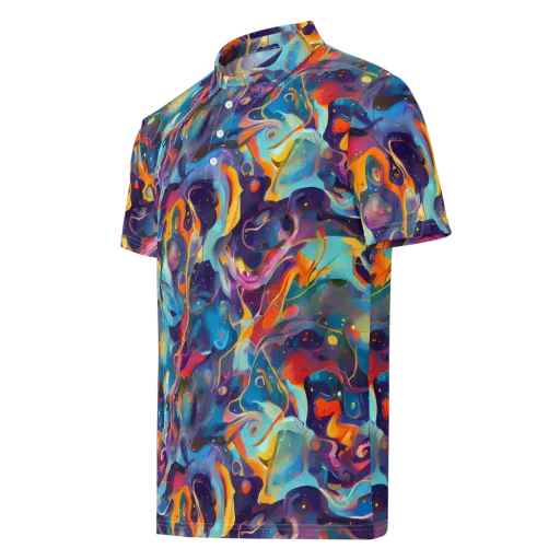 Whimsical Fusion on a Men's Slim Fit Polo Shirt