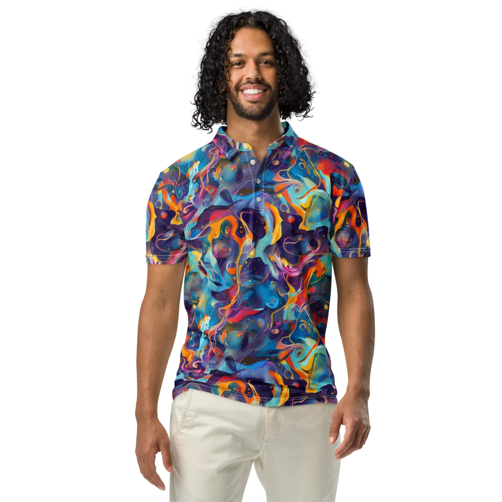 Whimsical Fusion on Men's Slim Fit Polo Shirt — Front