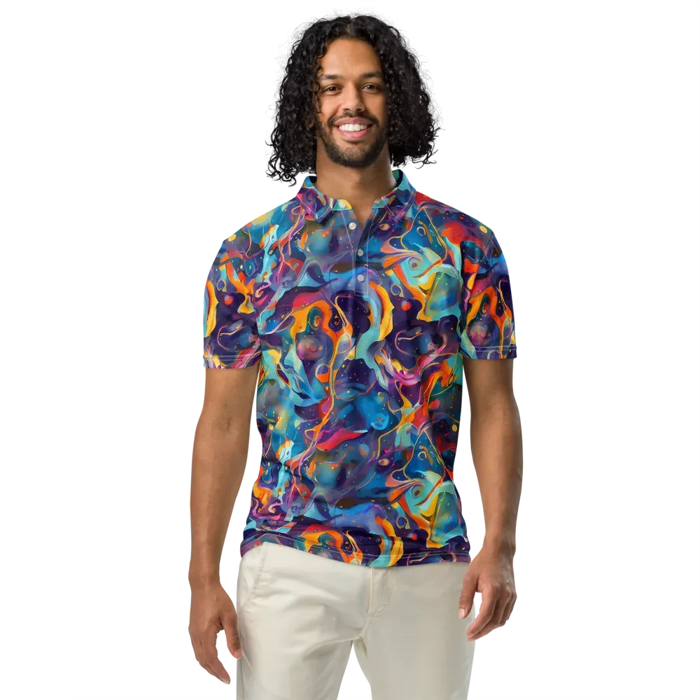 Whimsical Fusion on Men's Slim Fit Polo Shirt — Front