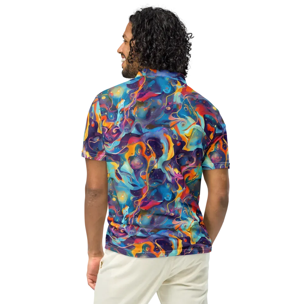 Whimsical Fusion on Men's Slim Fit Polo Shirt — Back