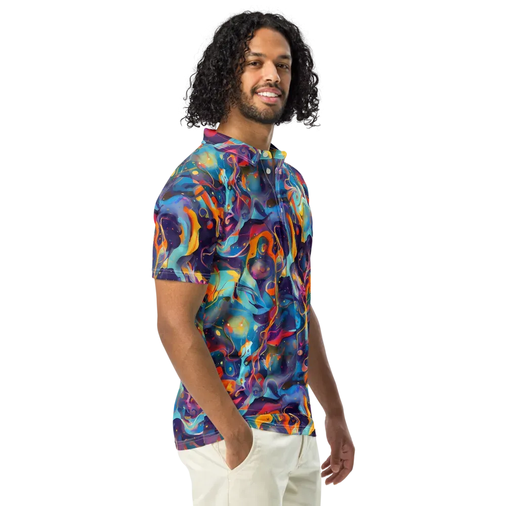 Whimsical Fusion on Men's Slim Fit Polo Shirt — Right Front