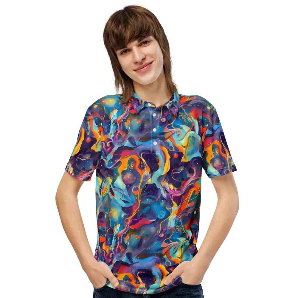 Whimsical Fusion on Men's Slim Fit Polo Shirt — Front
