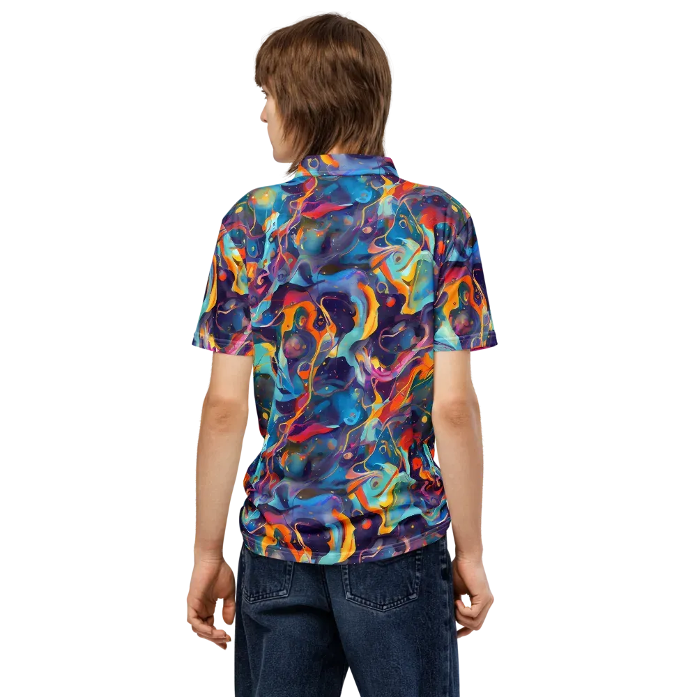 Whimsical Fusion on Men's Slim Fit Polo Shirt — Back
