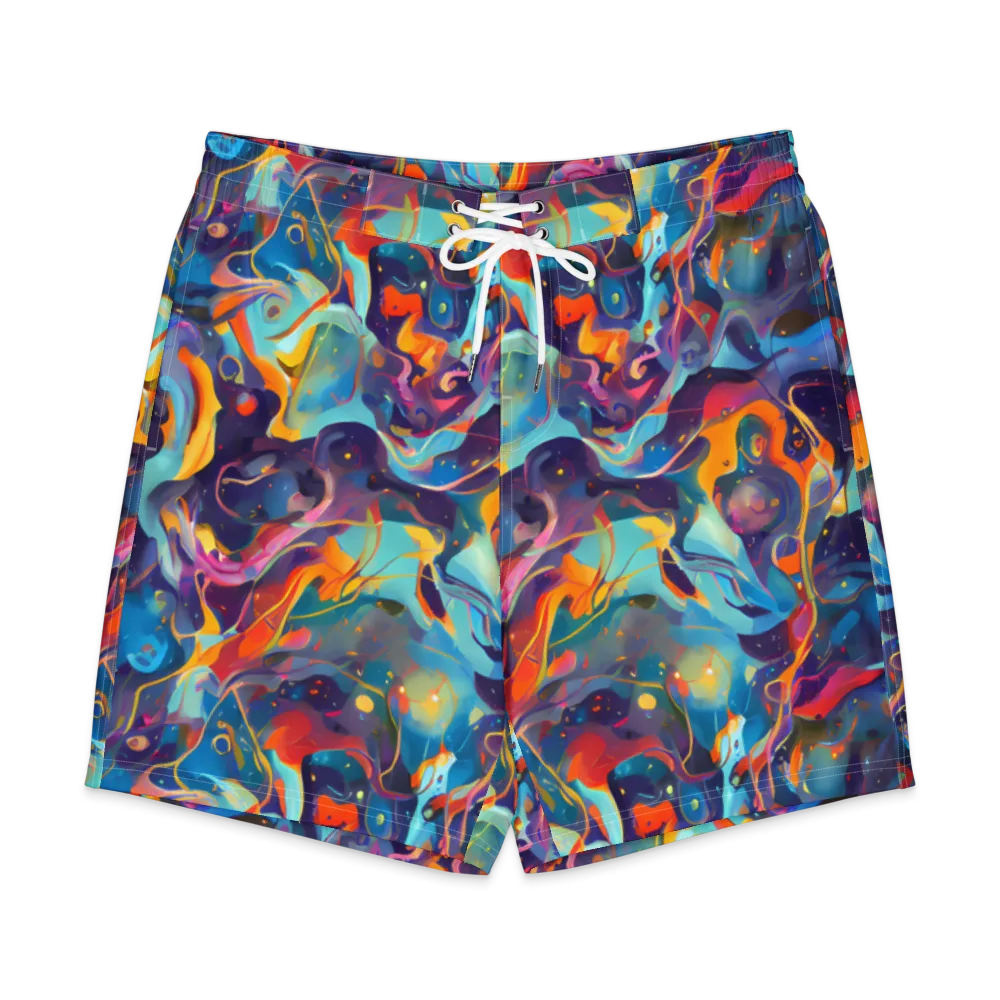 Whimsical Fusion on Men's Board Shorts — Front
