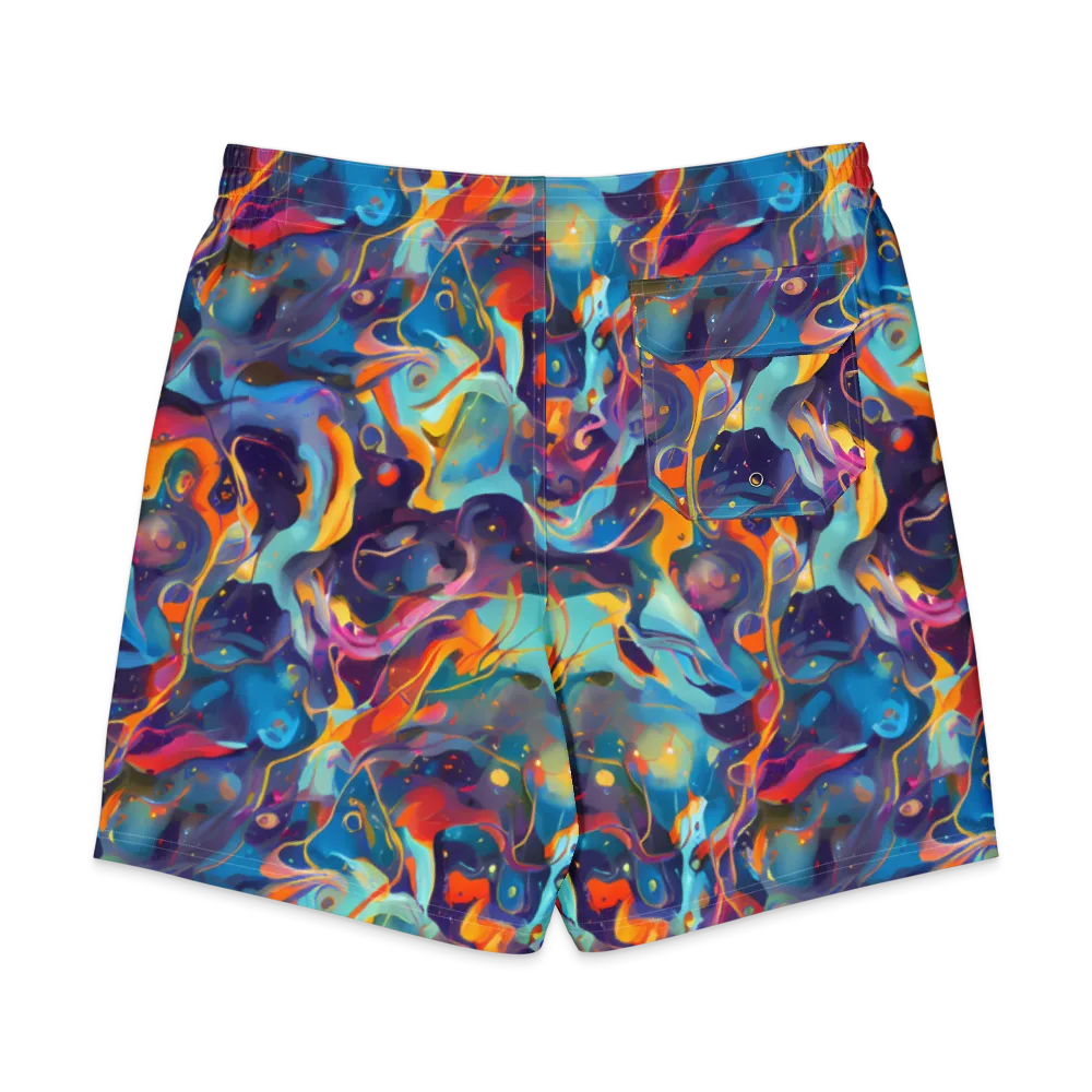 Whimsical Fusion on Men's Board Shorts — Back