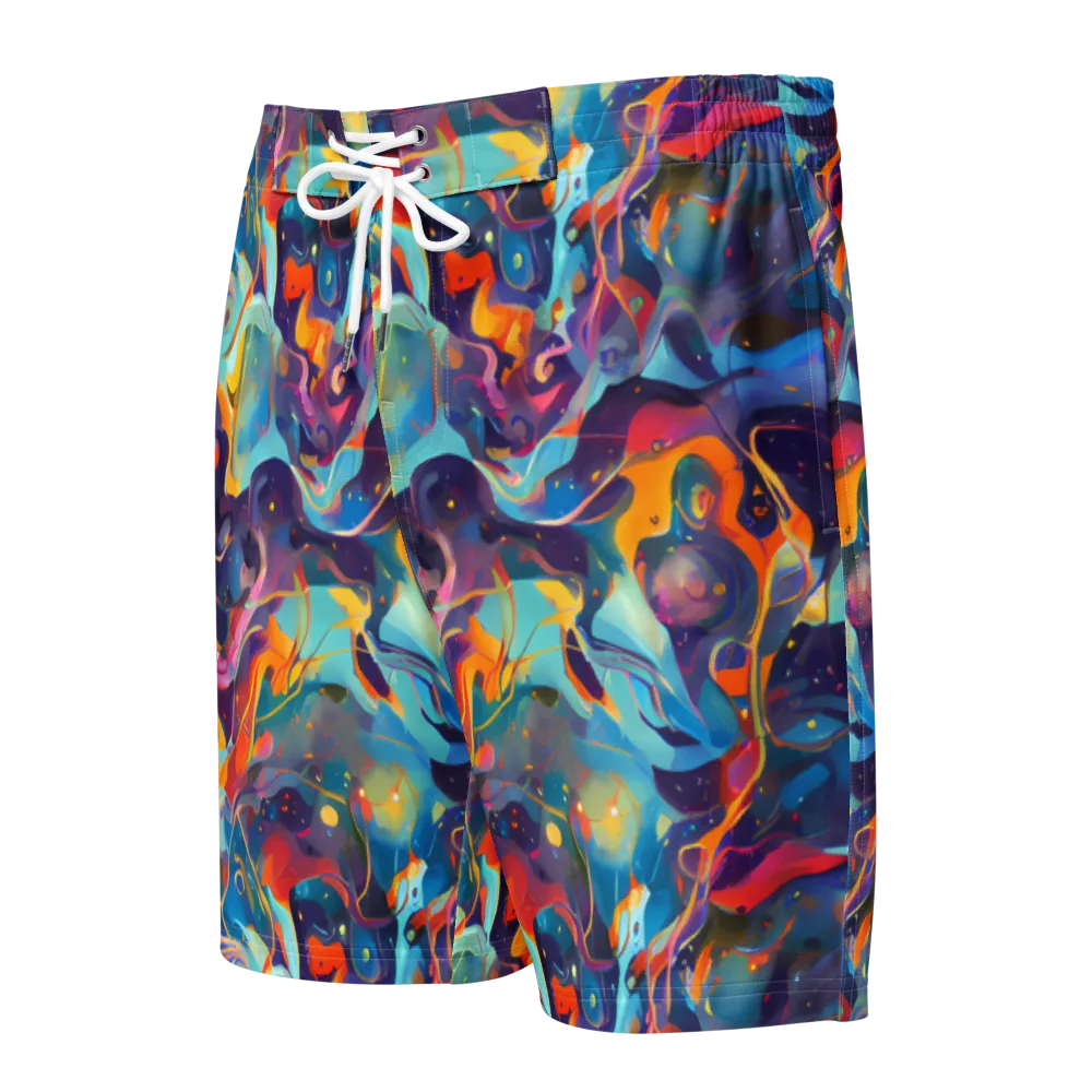 Whimsical Fusion on Men's Board Shorts — Front