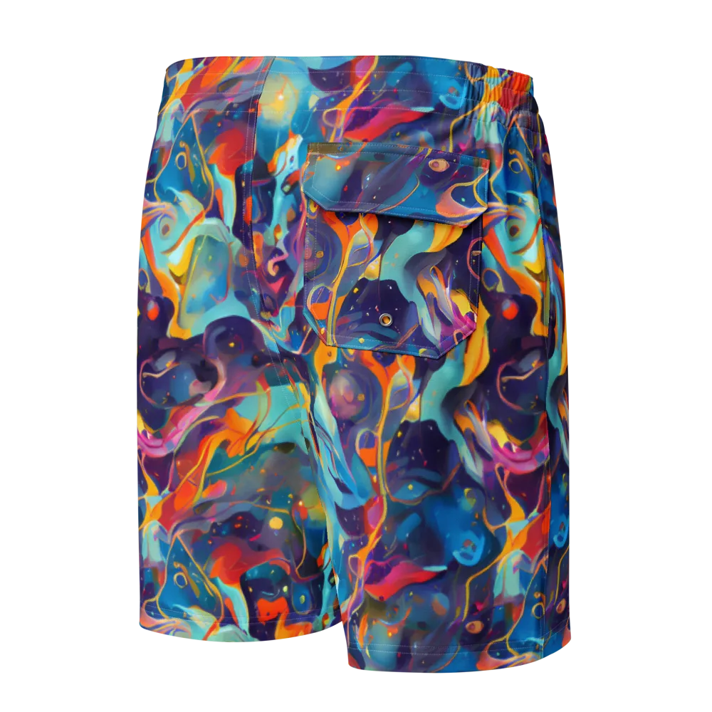 Whimsical Fusion on Men's Board Shorts — Back