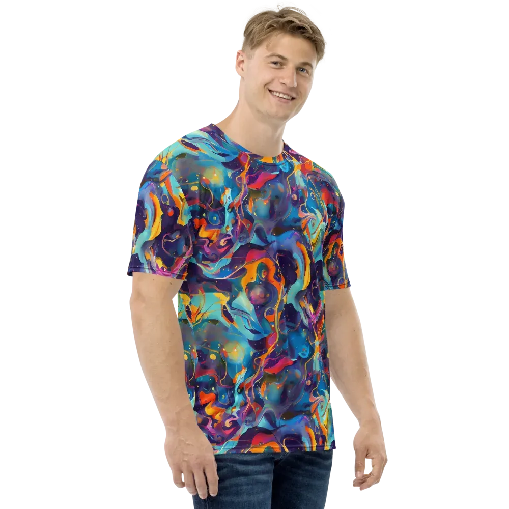 Whimsical Fusion on Men's Crew Neck T-Shirt — Right