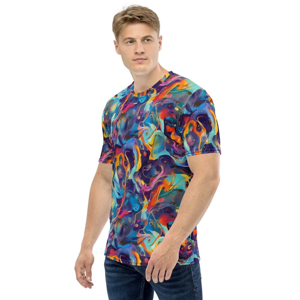 Whimsical Fusion on Men's Crew Neck T-Shirt — Left
