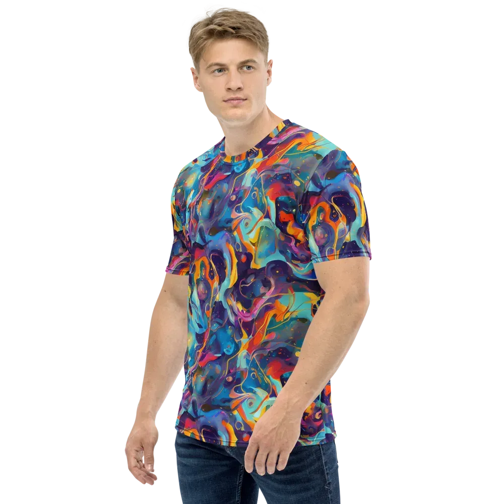 Whimsical Fusion on Men's Crew Neck T-Shirt — Left