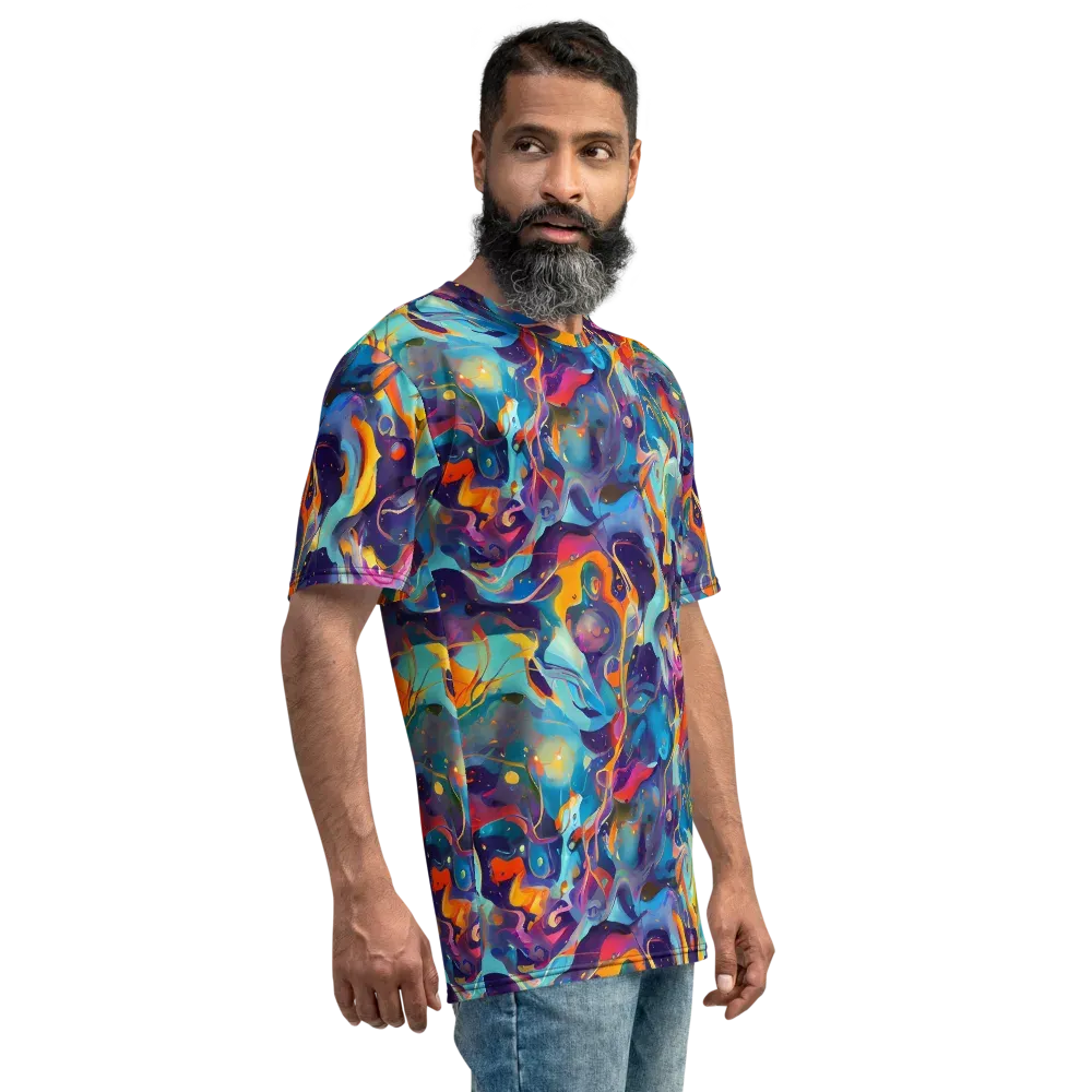 Whimsical Fusion on Men's Crew Neck T-Shirt — Right