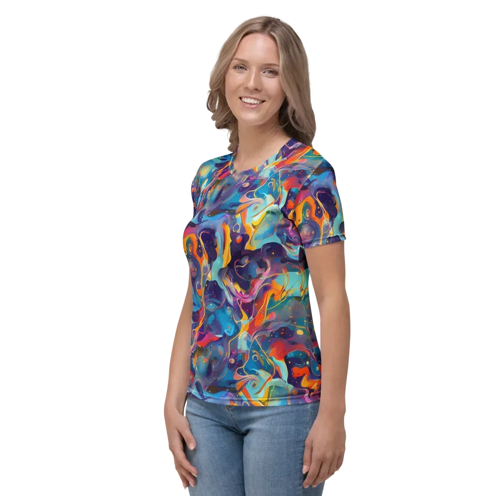 Whimsical Fusion on Women's Crew Neck T-Shirt — Left