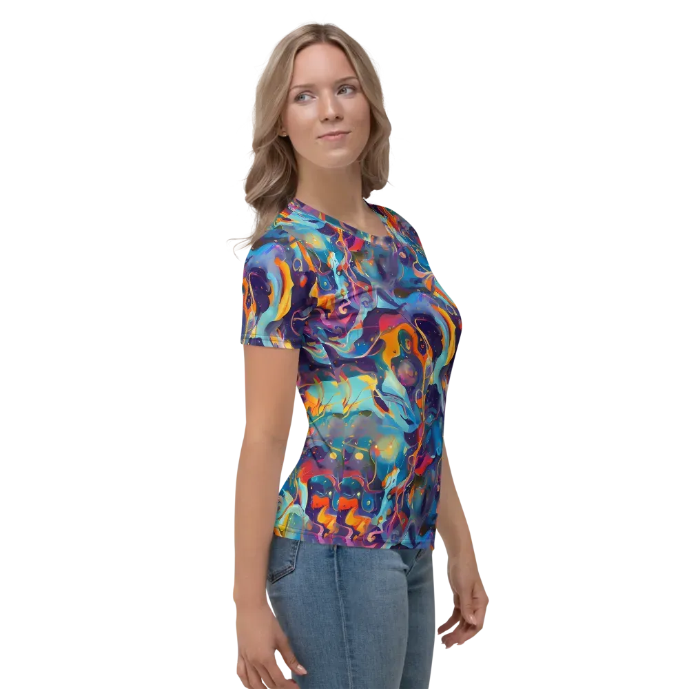 Whimsical Fusion on Women's Crew Neck T-Shirt — Right