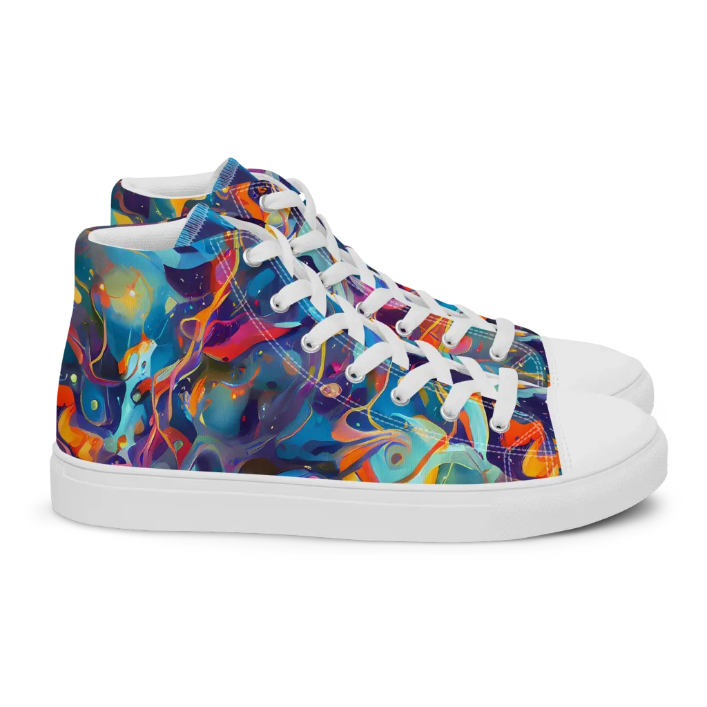 Whimsical Fusion on Women's High Top Canvas Shoes — Right