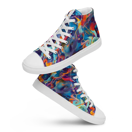 Whimsical Fusion on a Women's High Top Canvas Shoes