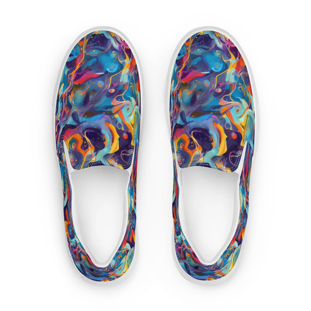 Whimsical Fusion on Men's Slip-On Canvas Shoes — Front