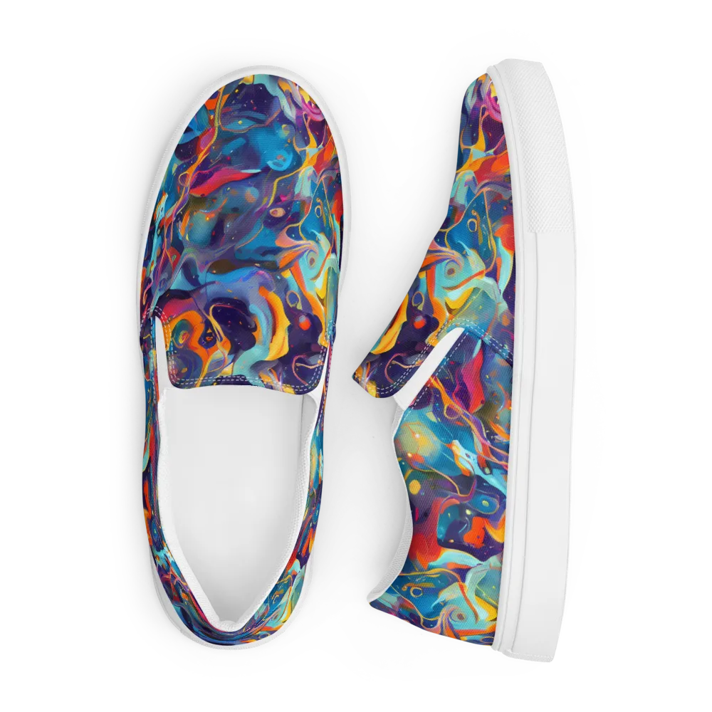 Whimsical Fusion on Men's Slip-On Canvas Shoes — Front