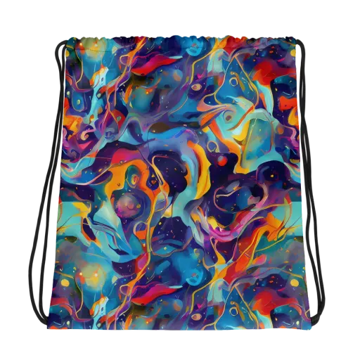 Whimsical Fusion on a Drawstring Bag