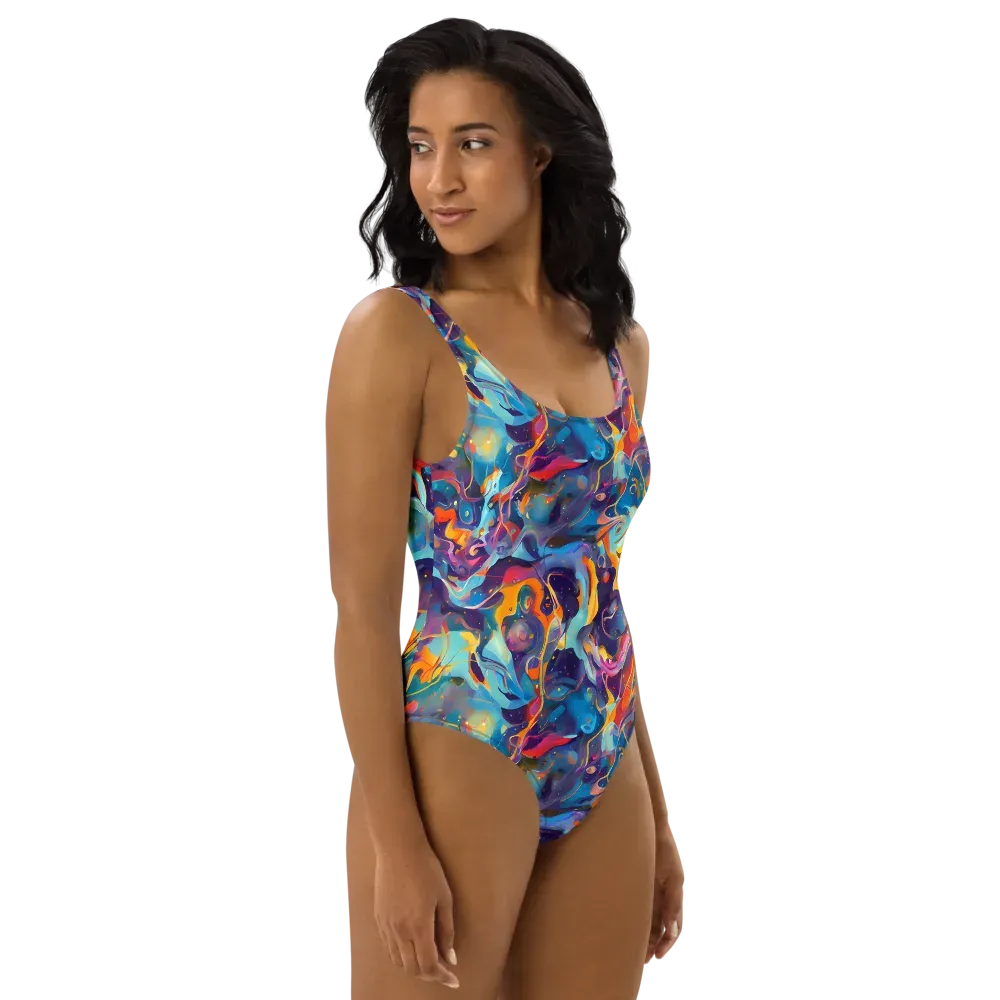 Whimsical Fusion on One-Piece Swimsuit — Right