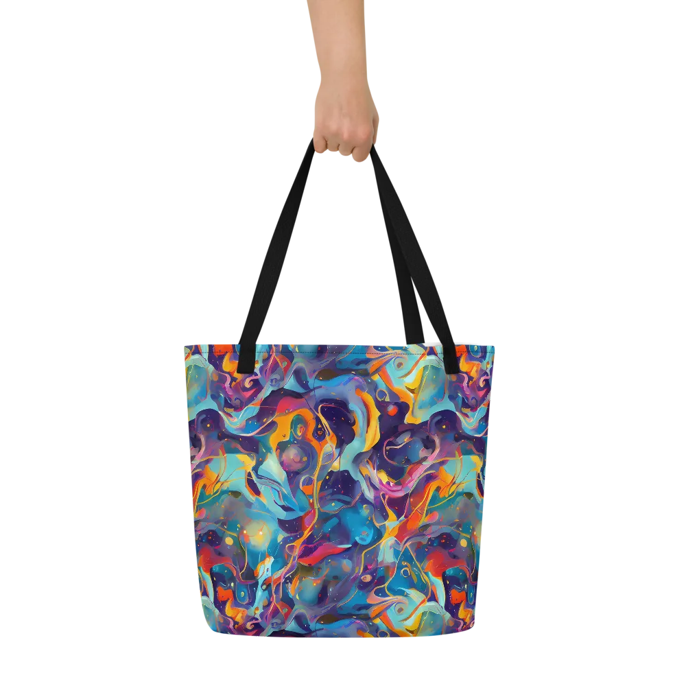 Whimsical Fusion on Large Tote Bag W/ Pocket — Front