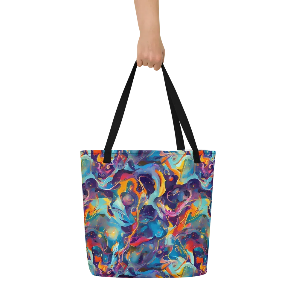 Whimsical Fusion on Large Tote Bag W/ Pocket — Front
