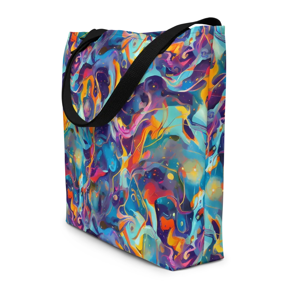 Whimsical Fusion on Large Tote Bag W/ Pocket — Front
