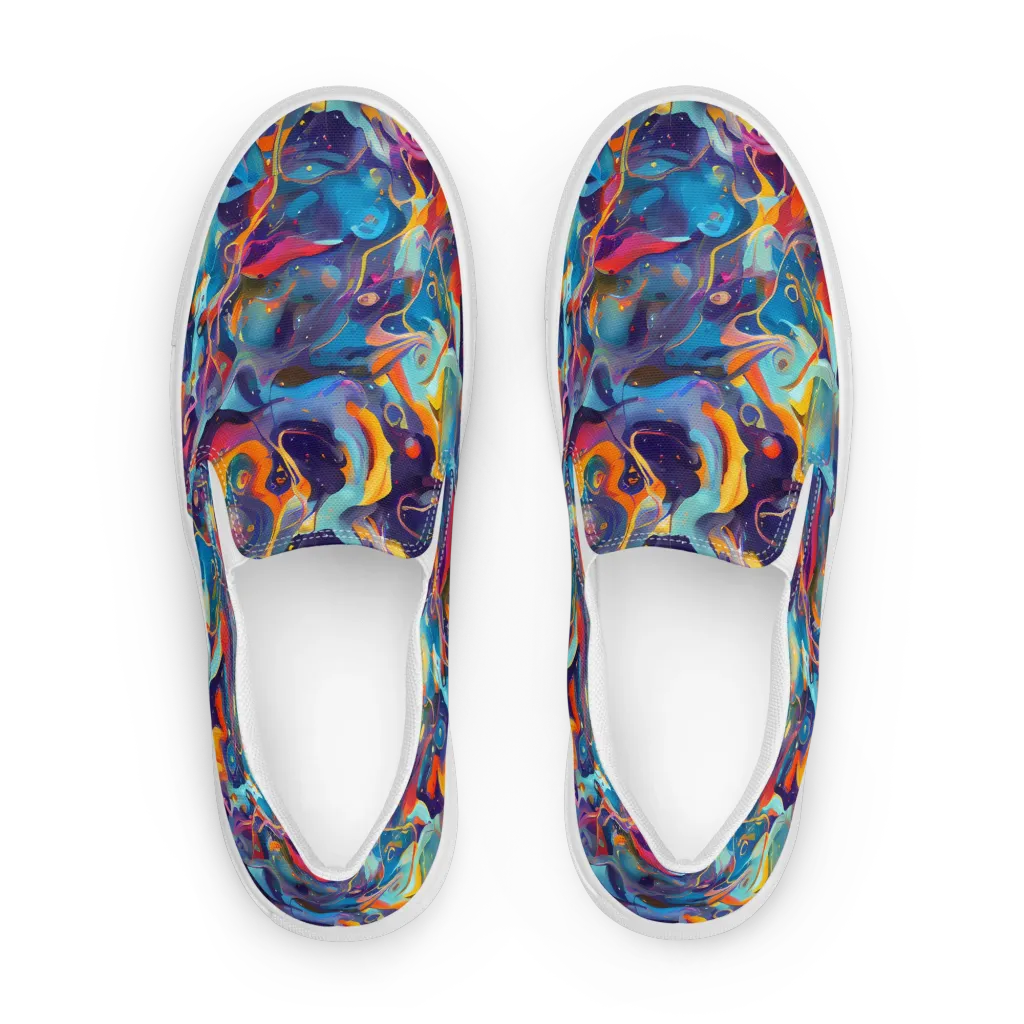 Whimsical Fusion on Women's Slip-On Canvas Shoes — Front