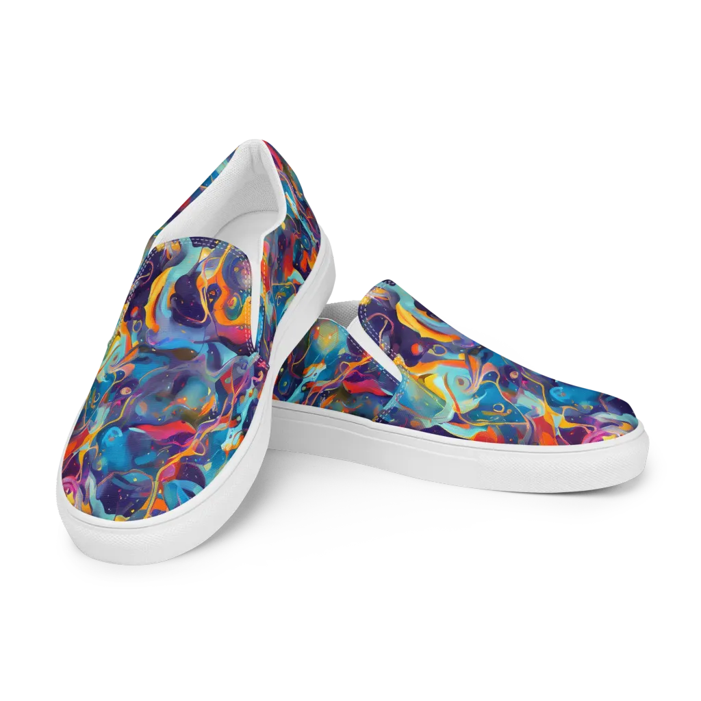 Whimsical Fusion on Women's Slip-On Canvas Shoes — Left Front