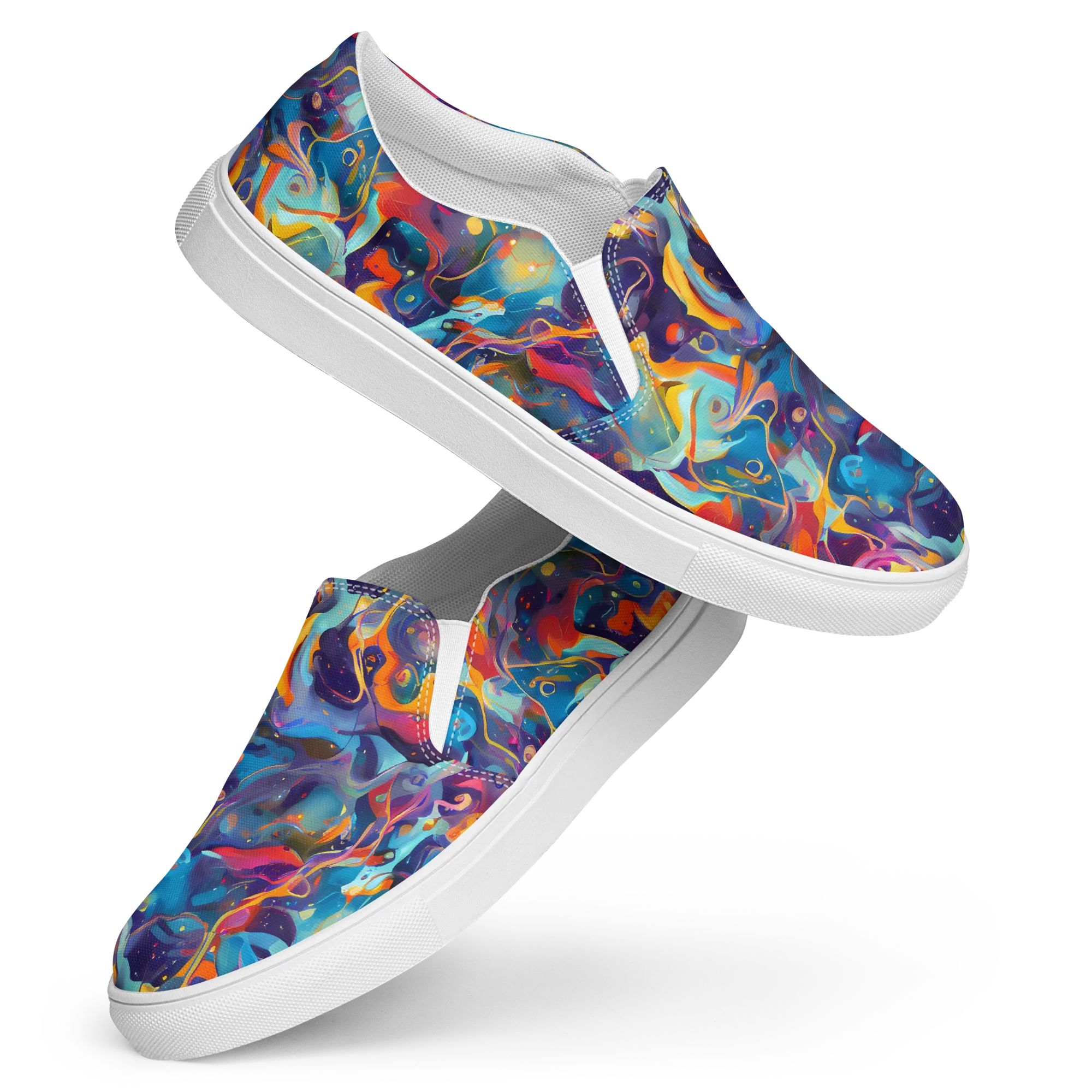 Whimsical Fusion on Women's Slip-On Canvas Shoes — Front